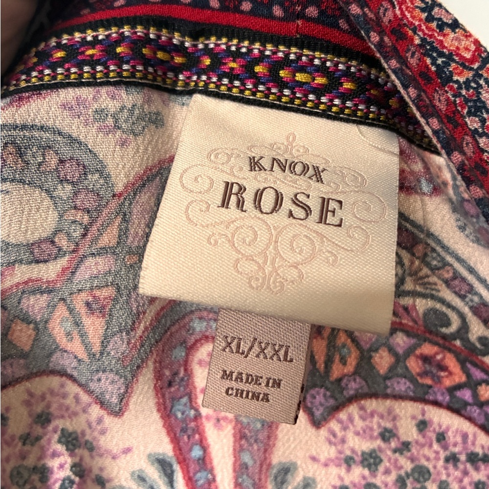 Paisley Sheer Kimono Cardigan in Pink and Cream - Picture 3 of 3